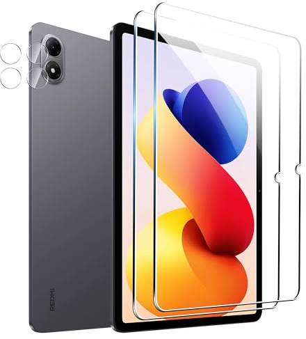 Rojeuinn Vetro Temperato per Xiaomi Redmi Pad 2 Pro 12.1 2025 Pellicola Protettiva,2 Pezzi Vetro Temperato + 4 Pezzi Fotocamera Posteriore,Senza Bolle, Anti-Scratch,Durezza 9H