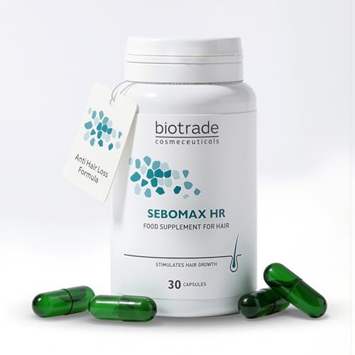 Sebomax HR Anti-Hair Loss Capsules with Biotin, Zinc and Selenium – Hair Growth Supplement for Women, Hair Loss Supplements Supporting Dense Hair Vitamins, Thicker Hair Growth Support, 30 Capsules