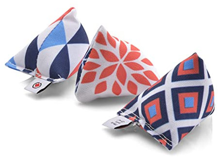 CanadianCat Company | Premium Schmusekissen Katzenkissen 3er-Set Mini-Pyramiden 6x6x6cm Nordic Top - Katzenkissen mit feinster Katzenminze