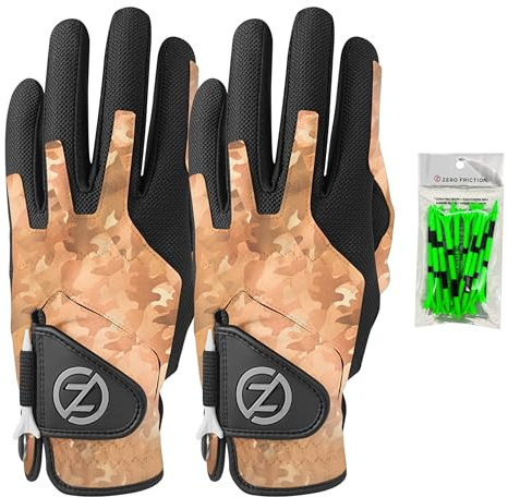 Zero Friction Lot de 2 Gants de Golf de Compression synthétiques pour Main Gauche Taille Unique Camouflage désert
