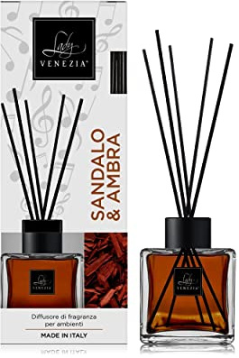 Lady Venezia - CUBO 100 - Diffusore di Fragranza - Sandalo & Ambra 100 ml, Made in Italy