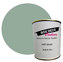 BOX DECO COULEURS Vernice per mobili in legno per interni a base di acrilico, effetto velluto-raso Aqua legno, 750 ml, 9 m², verde salvia