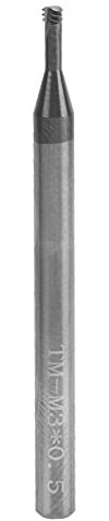 Gängfräs, M3x0,5xD4x50 Total längd 50 mm Skaftdiameter 4 mm Delning 0,5 mm 3 tand 60°