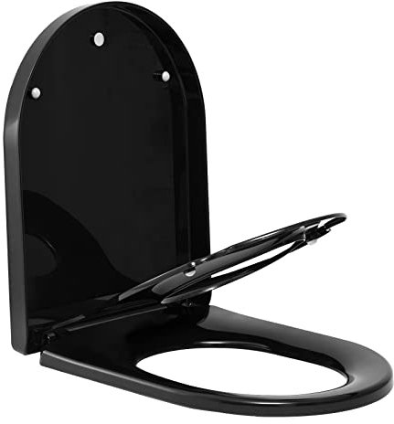 WOLTU Toilettendeckel mit Kindersitz, WC-Sitz mit Absenkautomatik, Klodeckel mit Ein-Knopf-Freigabe, Schnellmontage von oben, antibakterielle Klobrille in D-Form