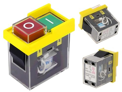 GothicBride Elettromagnetica di Interruttore Magnetico KJD6 5E4 250V 6A, impermeabile,magnetico,protezione interruttore macchina contro interruzione di corrente,interruttore utensile,pulsante di avvio