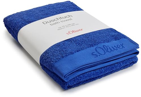 s.Oliver Duschtuch 70x140 cm - 100% Baumwolle, 600 g/m², weich & saugstark, Badetuch blau