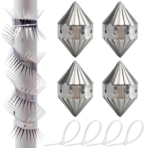 HENGBIRD 4 Pcs Marderschreck, 100cm Marderabwehr Fallrohrschutz Marderschutz für Fallrohre Marderabwehr Haus WaschbäR Abwehr Marderschutz für Auto Marderschreck Dachboden Tierfreundliche