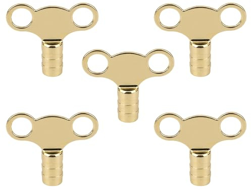 WedDecor Llave de purga de radiador de latón macizo, paquete de 5 llaves universales de radiador de 5 mm, resistentes del Reino Unido, tapas de reloj de válvula de radiador para purga de aire, llave