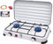Cocina a Gas Camping 2 Fuegos 4,4kW - Portátil Hornillo Gas GLP Exterior con Encendido Automático, Regulador 37mbar + Manguera PVC 150cm, Quemador Exterior para Senderismo, Acampada, Barbacoa