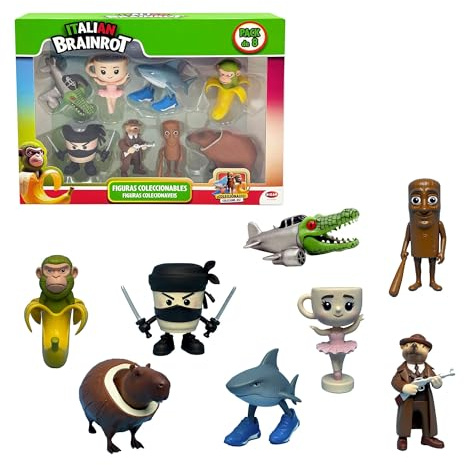 Bizak Italian Brainrot Pack de 8 Figuras, Figura Coleccionable, 8 Modelos, 5 cm (35007602)