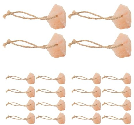 HEMOTON 20pezzi Blocchi di Minerale da Appendere per Alpaca e Cavalli Corda Inclusa Mattone di Naturale da Leccare per Bovini e Piccoli Animali Domestici per Stalle o Gabbie