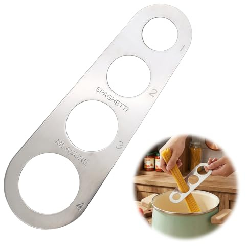 Spaghetti Measurer Tool,4-Holes Stainless Steel Pasta Portion Measure Tool | Noodle Measuring Ruler Portion Control Tool,for Noodle Portion Control Stocking Stuffer,Easy to Use,Reduce Waste,Kitchen Tool
