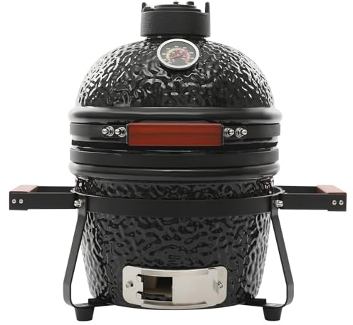 LENDISIY Kamado Barbecue au charbon de bois, en céramique, jusqu'à 800 °C, rond, en céramique, pour barbecue, barbecue, cuisine et pâtisserie, fumoir