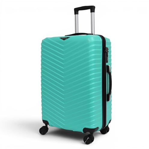 STRAVIA – Vic – Grande Valise 75 cm – ABS légère et résistante – Bagage Rigide – Serrure à Code sécurisée – 4 Roues Double Ultra fluides – Turquoise – 76 x 50 x 28 cm