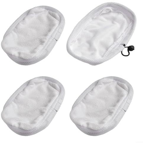 För ångrengörare mikrofiber moppdukar set med 4 kompatibla med Morphy Richards 720021 720502 720020 modeller passar lövträplattor, marmorskiffer keramiska stengolv tvättbara återanvändbara