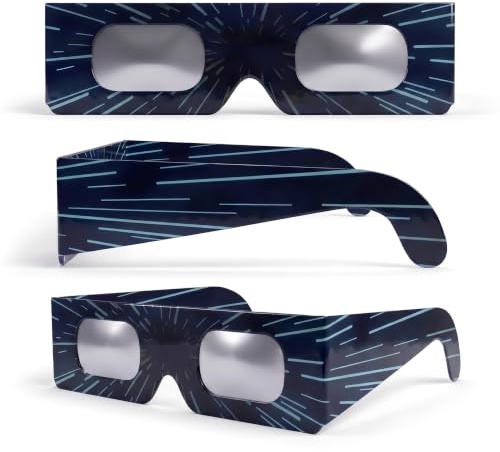 SAFE ECLIPSE 2/6/12/50-pack, solförmörkelseglasögon, 45 mm båghöjd, passar över glasögon med styrka, testade enligt EN ISO 12312-2:2015, CE-märkta för säker direkt solobservation – Hyper Drive
