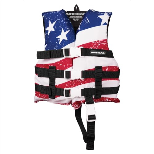 Sportstuff Child Type III Life Jacket | US Coast Guard Approved | Open Sides with 3 Body Belts & Buckles | Quick Dry Fabric, Secure Fit, Comfortable | Stars & Stripes