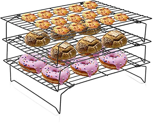 Cooling Racks for Baking, Cake Cooling Rack, Stainless Steel Wire Rack Cooling Oven Tray Roasting Baking Grilling Racks for Baking Biscuits Bread Cake, 34 x 24.5 x 7cm