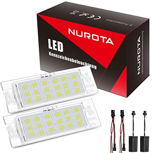 NUROTA Kennzeichenbeleuchtung LED für Astra G H J K, Corsa A B C D E, Insignia A, Zafira B, Vectra A B C, Meriva A, Adam - E-Prüfzeichen