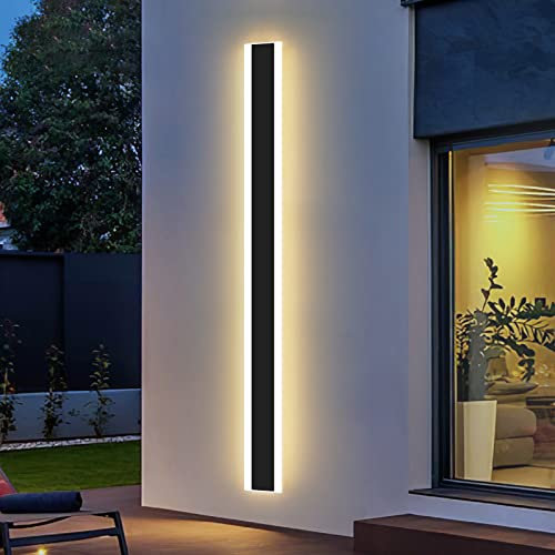 Mikeru 100CM Modern Outdoor Wall Light, 35W 3000k Warm White Minimalism Long LED Wall Light Wall Mounted Simple Acrylic Front Door Lights IP65 Waterproof Drive for Hallway, Garden, Balcony