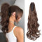 TESS Coleta Postiza Pelo, 45 cm Ondulado Postizos de Pelo Sintetico Natürliches Schwarz & Helles Rotbraun Coleta Extensiones con Pinza para Mujeres
