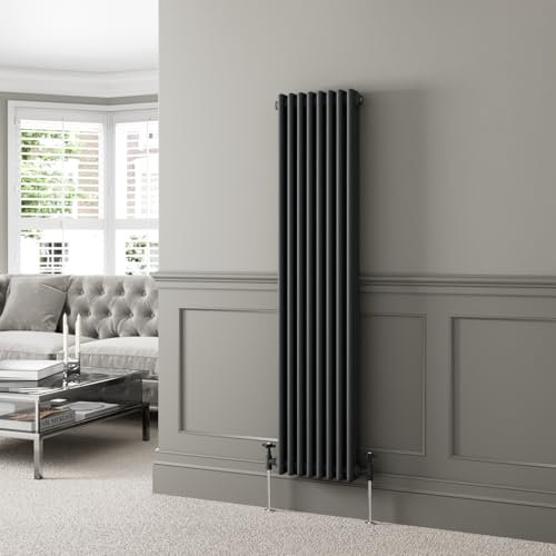 DuraTherm® 1600 x 380mm Anthracite Grey Traditional Vertical Designer Radiator Triple Column Colosseum Cast Iron Style Central Heating Panel Radiators Rad