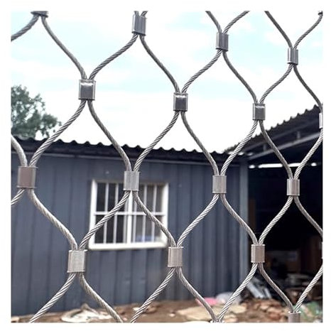 LXBAMKEA Stainless Steel Wire Rope Cable Mesh Netting, Customize Balcony Protection Net, Garden Balcony Stair Fall Protection Fence, Farm Poultry Boundary, Animal Barrier(10 CM)