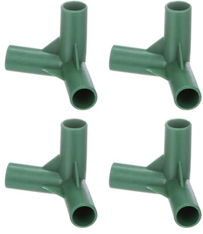 M METERXITY 12pz 16mm Connettori per Costruzione Telaio Serra, Raccordo a 3 Vie Ottuso per Pergola/Vela Parasole/Giardinaggio Pali Piante, Accessori per Serre [Verde]