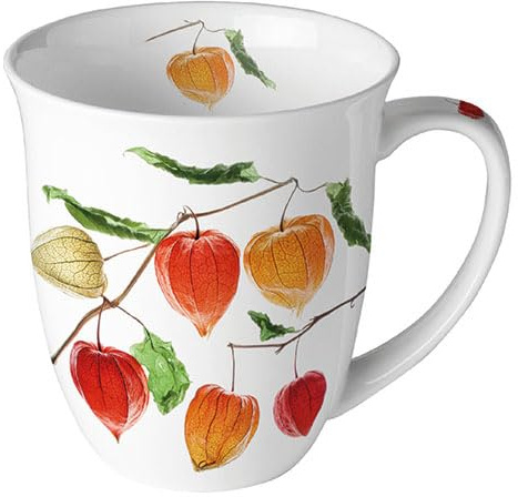 Ambiente Porslinsmugg ca 400 ml benkopp te kaffe kopp höst vinter jul lykta blomma