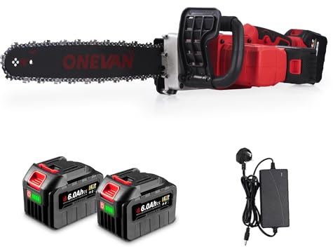 Powerful Electric Chainsaw with 16-inch (40 cm) Cordless Electric Chainsaw Battery Chainsaw Handheld for Pruning Trees and Branches Wood Cutting