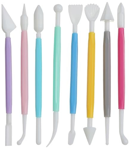 WOLMIK 8 Stück Kuchenmodellierwerkzeuge Set, Fondant Skulptur Modellierwerkzeuge, Geeignetes Kuchenmodellier Dekorationswerkzeug, Modellierwerkzeug Modelierwerkzeugset Sculpting Tools