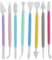 WOLMIK Herramientas para fondant, 8 piezas de herramientas de decoración de pasteles, glaseado, azúcar, arcilla, herramientas para esculpir, modelar pasteles, accesorios para hornear, herramienta de