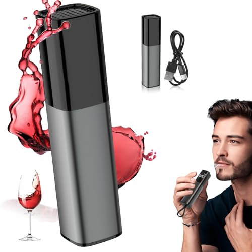 tlidfgeo Etilometro Portatile Certificato, Blu Display Digitale LCD, Misuratore Alcolico Professionale, Mouthpieces Inutile, Alcol Test Etilometro per Uso Personale e Professionale