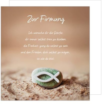 Edition Seidel Premium fyrkantigt gratulationskort för firmning med kuvert. Konfirmationskort med ordspråk, kort, gratulationskort, pojke, flicka, tonåringar, strand, sandfisk (FIQ101 SW025)