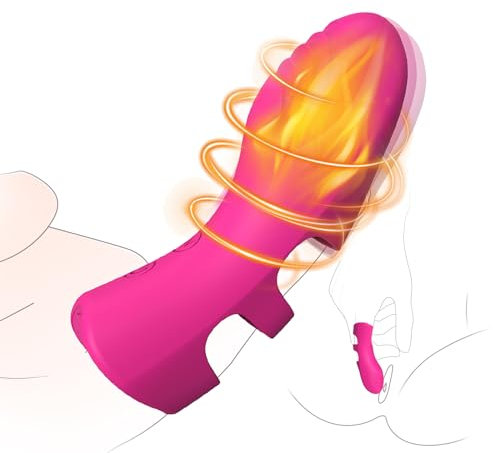 Mini Vibrador Fundas para dedos para Pareja, Vibradorador Juguetes Eróticos para Estimulador el Clítoris Mujer, Medical Silicone Sex Toys con 10 Vibraciones y Función de Calentamiento (YJT-012)