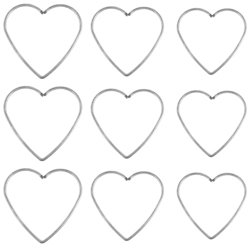 BESPORTBLE 9-Piece Heart-Shaped Metal Hoop Set – Macrame Rings for DIY Dream Catchers, Wedding & Home Decor (8/10/12cm)