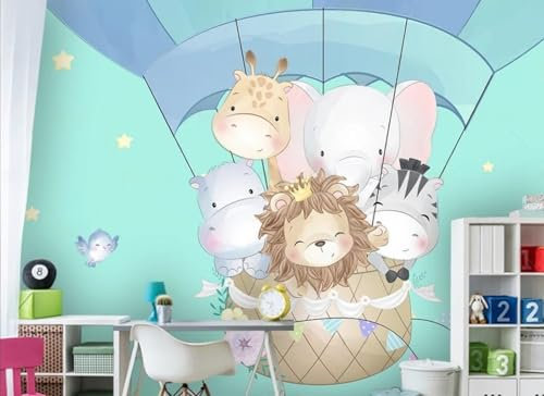 CLVIUJLBKLKSDD Papel Pintado Dibujos animados Fotomurales Tapiz Fotográfico 3d Papel Pintado De Dibujos Animados Habitación Infantil Bebé Elefante Animal Cielo 400cmx280cm Decoración Dormitorio Sala