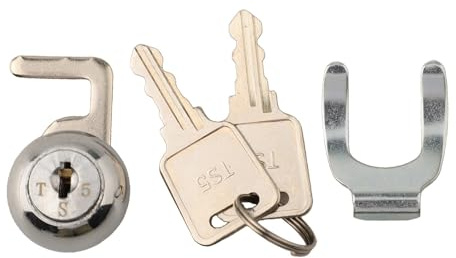 Tidevib Cerradura de leva para caja registradora, caja registradora, armario de metal, caja de vuelo – Aleación de zinc con clip rápido, diseño de codificación segura (plata, 32 x 19,5 mm y 25,7 x 22