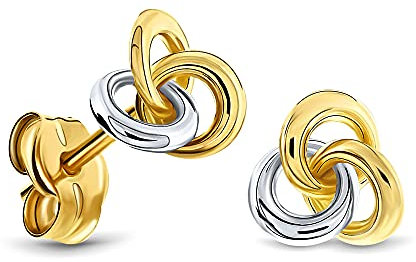 Miore Ohrringe Damen Bicolor Gelbgold / Weißgold 14 Karat / 585 Gold Ohrstecker