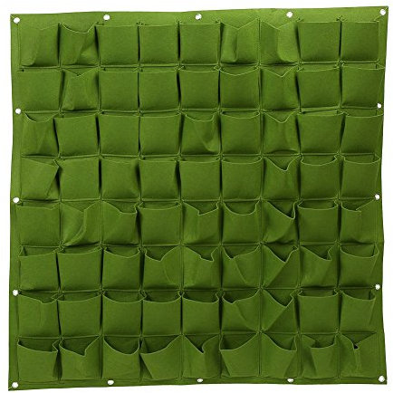 Bolsas para Plantas, Bolsa de Cultivo de Flores, Bolsas de Plantación de 72 Bolsillos Planta de Jardín Vertical Cultivo de Flores Greening Tapiz de Pared Jardinera de Plantador(Green)