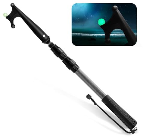 SAN LIKE Bootshaken Teleskop Bootshakenstange zum Andocken von Schwimmendem, Bootszubehör Pontonboot-Schubstange zum Andocken, Leichten Aluminium-Andockstöcken für Boote mit Leuchtender Perle