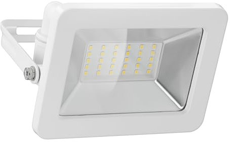 goobay 53873 LED Strahler Außen 30W / Außenstrahler IP65 / Neutralweißes Licht 2550 lm/LED Scheinwerfer Fluter Wandmontage / IP65 Gartenstrahler/Weiß
