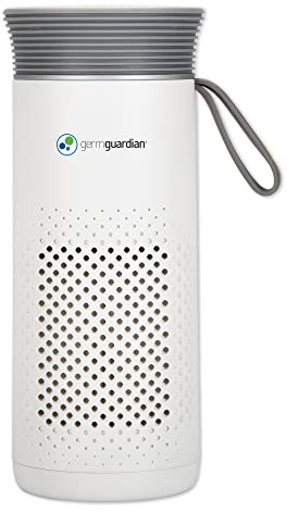 GermGuardian Portable Allergen Air Purifier for Small Spaces with USB Cable, Captures Dust, Pollens, Mold Spores, UV-C Light Helps Reduce Germs, 7” White, AC085