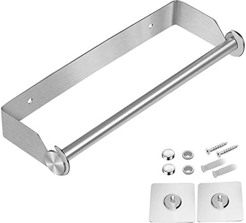 Portarotolo da Cucina da Parete Autoadesivo Portarotolo Cucina Porta Scottex da Parete con 2 viti e 2 Adesivo Senza Cuciture per Cucina,Bagno