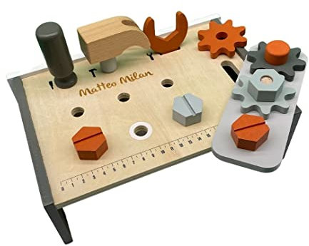 Tryco Tischwerkbank I Holzspielzeug I personalisiertes Geschenk I Kinderwerkbank