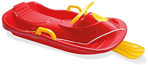 Dantoy Steering Sledge for Kids 3+, Red, Plastic, Sled, Contemporary Style, 84x43x20cm, 2kg