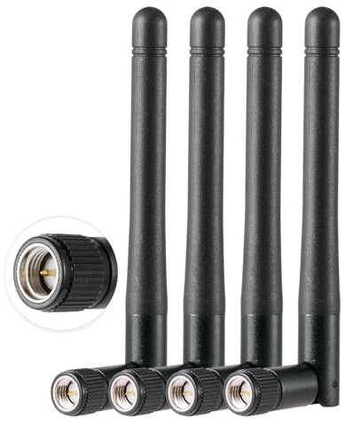 Vecys 4PCS Double Bande WiFi Antenne 2.4GHz 5GHz 5.8GHz - 3dBi MIMO SMA Mâle pour WiFi Router, Wireless LAN Card, PCIe Card, Router, Video Surveillance, Monitor