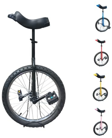 TCUDCKI Unicycle for Adults Adjustable Seat with Unicycle Stand for Fun Fitness Exercises Balance Training Circus Performances (Black, 18)