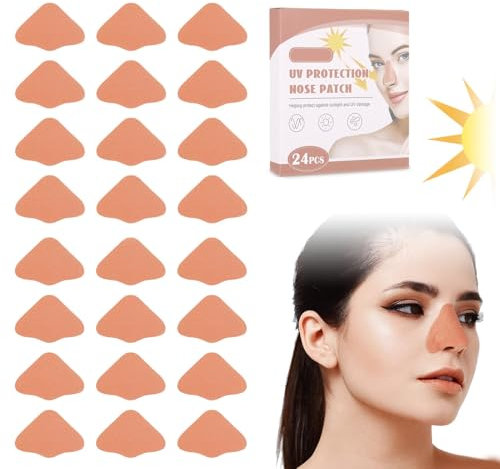 Sonnenschutz Nase,Nasenschutz Sonne,UV Nasenschutz Outdoor,Nasenpflaster Outdoor,Nasenschutz für Frauen Männer Anti-UV den Laufen Bergsteigen Wandern Radfahren - Atmungsaktiv Hautfreundlich,24PCS