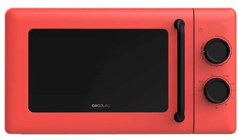 Cecotec Proclean 3110 Red Mechanical Microwave with Grill 20L 700W in 6 Levels and Grill 800W, Defrost Mode, End Cooking Signal, Interior Lamp, Timer 30', Design in Red.